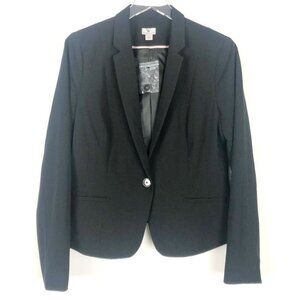 NWOT Worthington Blazer Womens L Black Single Breasted One Button Classic Preppy